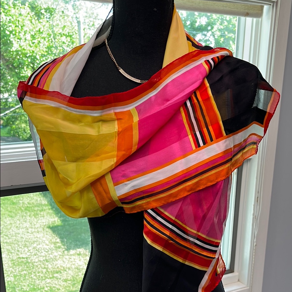 Oscar de la Renta Vibrant Striped Scarf